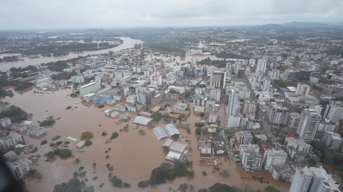 Imagens mostram inundação no Vale do Taquari após passagem de ciclone
