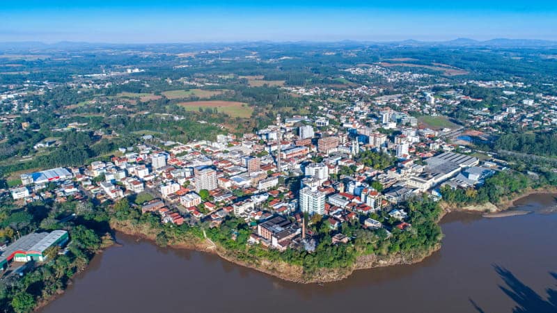 Vista aérea da cidade de Estrela-RS
